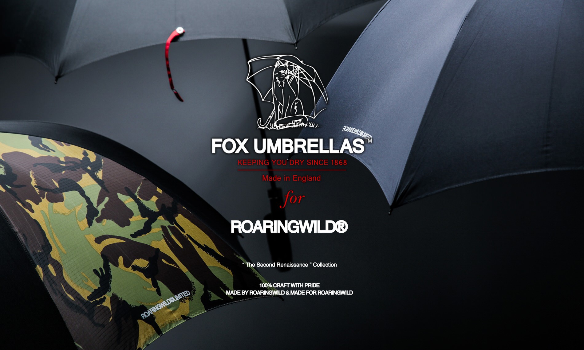 Fox Umbrellas x ROARINGWILD 联名雨伞系列发布